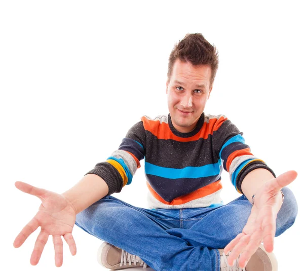 Man showing helplessness by a gesture of his hands — Stock Photo, Image