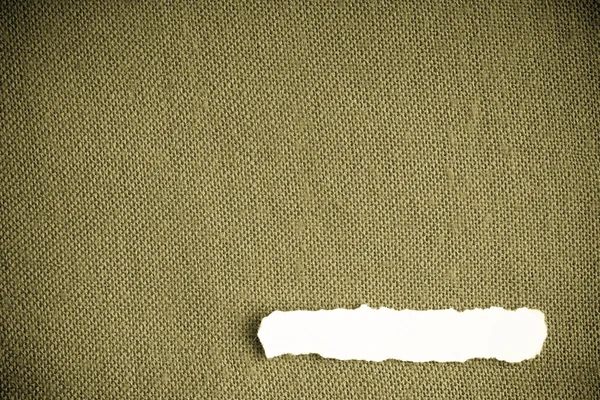 Darab papír üres másol hely barnás zöld szövet-textil — Zdjęcie stockowe