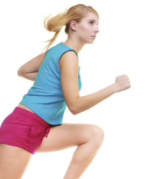 Fitness ragazza sport donna corsa jogging isolato — Foto Stock