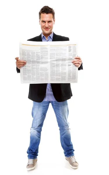Uomo d'affari che legge un giornale — Foto Stock