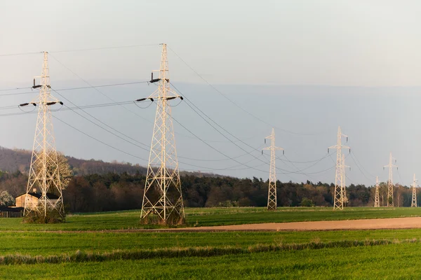 Energy. High voltage post. Electricity pylons. — Stock Photo, Image