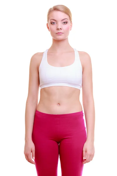 Retrato de fitness menina esporte em sportwear isolado em branco — Fotografia de Stock