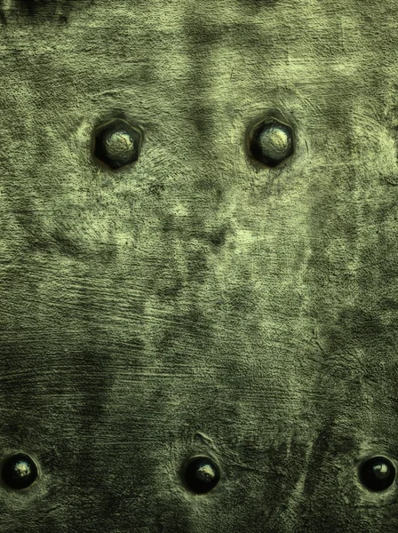 Grunge grön metall platta nitar skruvar bakgrundsstruktur — Stockfoto