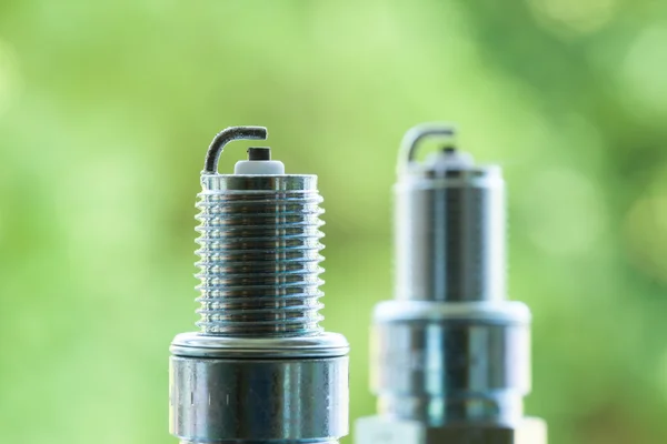 Two new spark plugs as spare part of car. — Stock Photo, Image