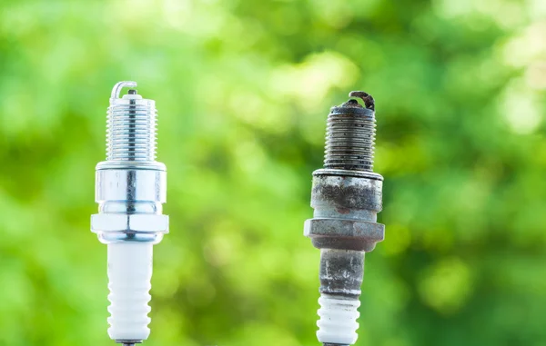 Two spark plugs as spare part of car. — Stock Photo, Image