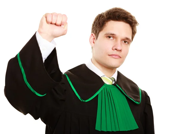 Hombre abogado en vestido polaco contando con los dedos — Foto de Stock