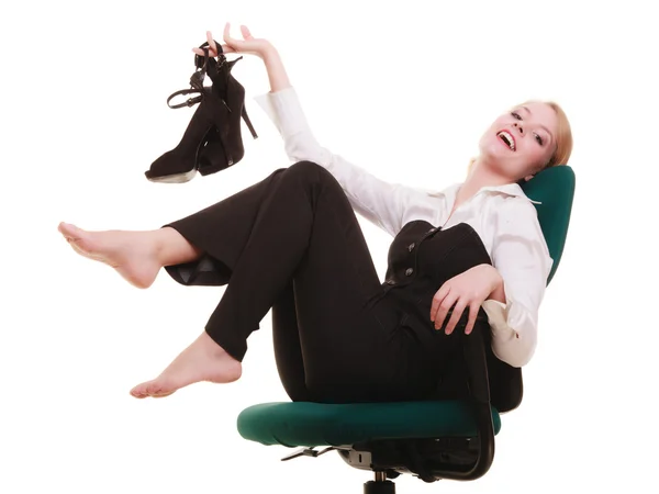 Businesswoman relaxing on chair. — Stock Photo, Image