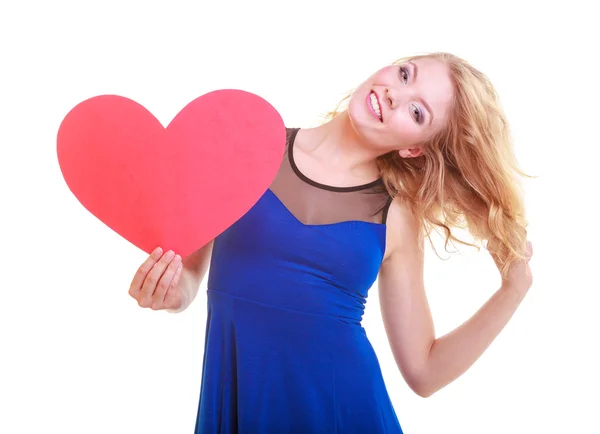 Woman hold Valentine day symbol. — Stock Photo, Image