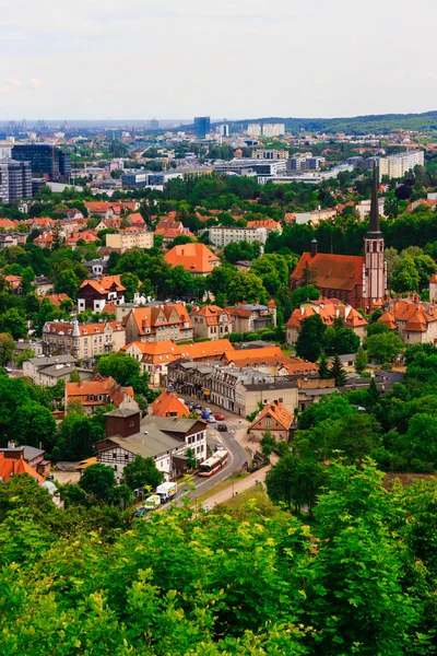 Pohled z věže okres Gdaňsk budov — Stock fotografie