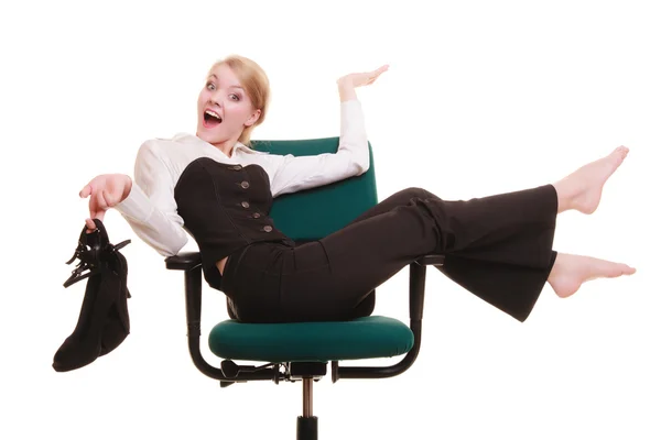 Businesswoman relaxing on chair. — Stock Photo, Image