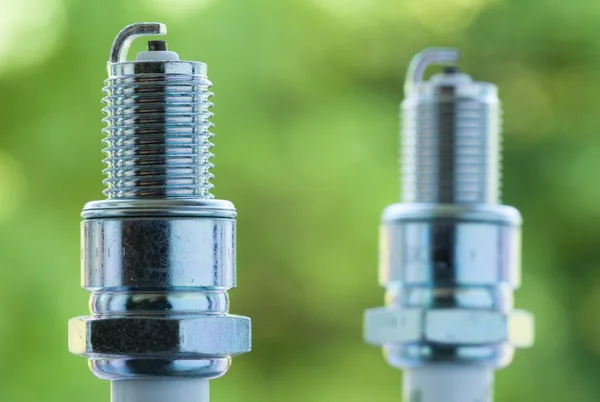 Two new spark plugs as spare part of car. — Stock Photo, Image