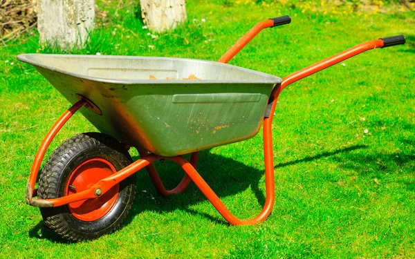 Garden metal wheelbarrow. — Stock Photo, Image