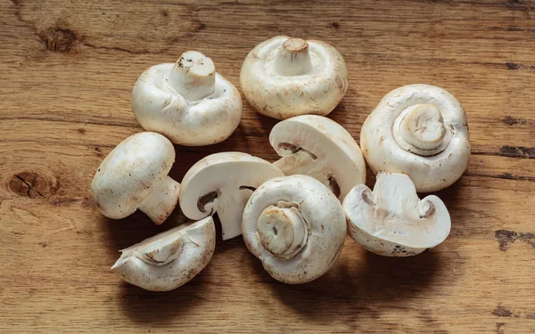Champigonons mit frischen weißen Pilzen — Stockfoto