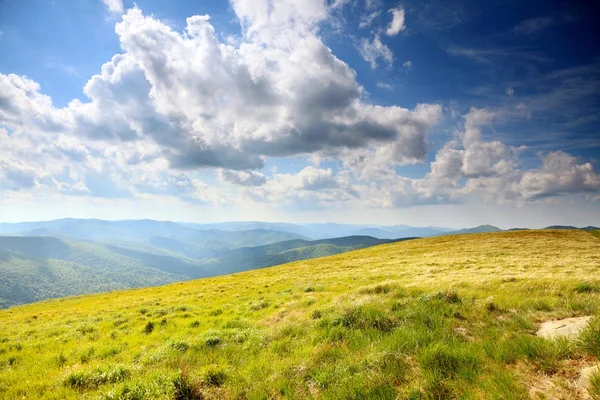 Field mountain landscape in the summer — Stock Photo, Image