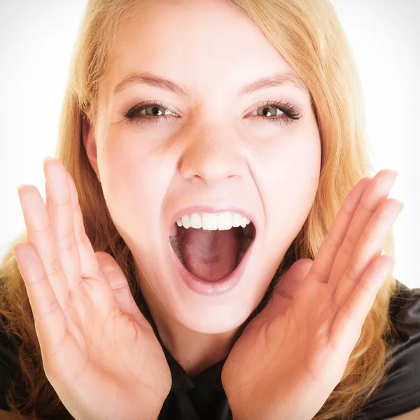 Buisnesswoman shouting — Stock Photo, Image