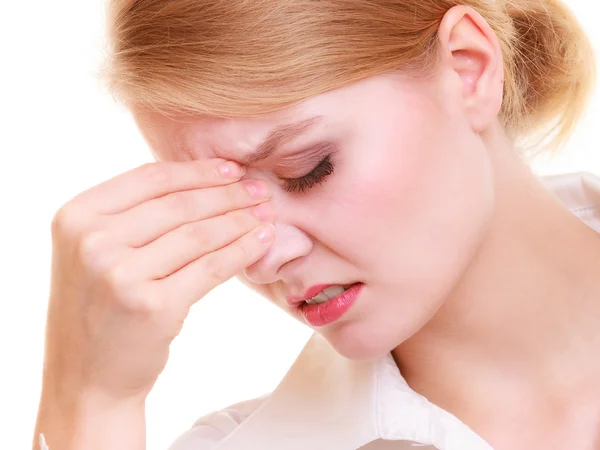 Woman suffering from head pain — Stock Photo, Image