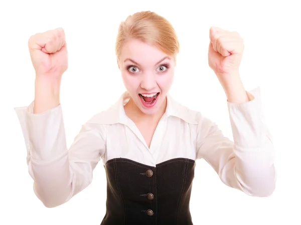 Businesswoman celebrating promotion — Stock Photo, Image