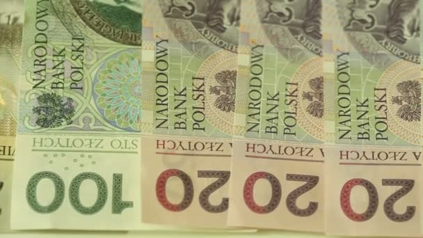 Pieniądze Polski złoty — Wideo stockowe