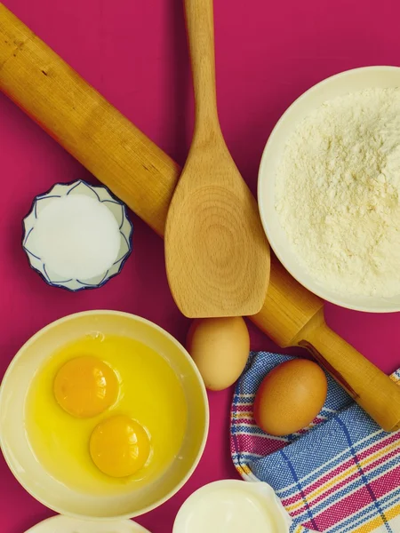 Preparation for baking, bake ingredients. — Stock Photo, Image