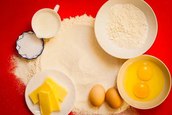 Preparation for baking, bake ingredients. — Stock Photo, Image