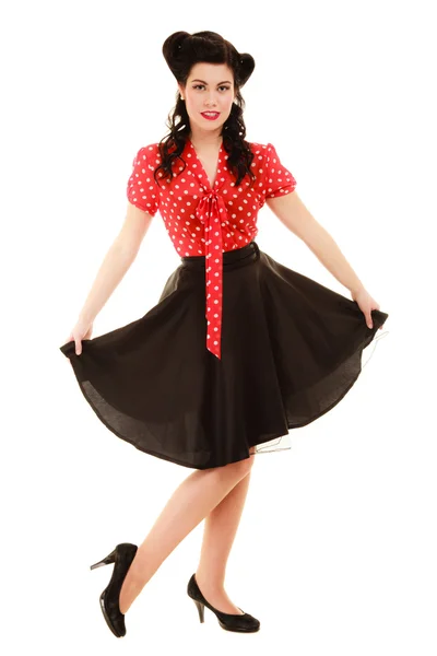 Retro. Full length of woman girl in pinup style — Stock Photo, Image