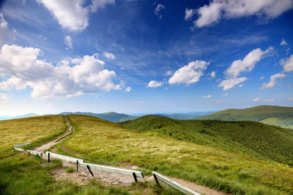 Naturaleza. Camino en las montañas. Paisaje verano . — Foto de Stock