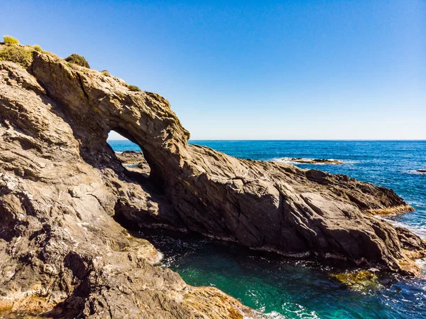 Costa Rochosa Espanhola Região Mediterrânica Villaricos Almeria Leste Andaluzia — Fotografia de Stock