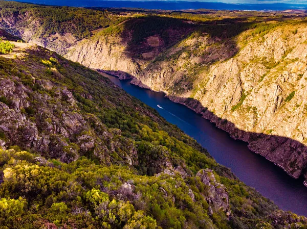 Vista Aérea Del Río Sil Canyon Parada Sil Galicia España — Foto de Stock