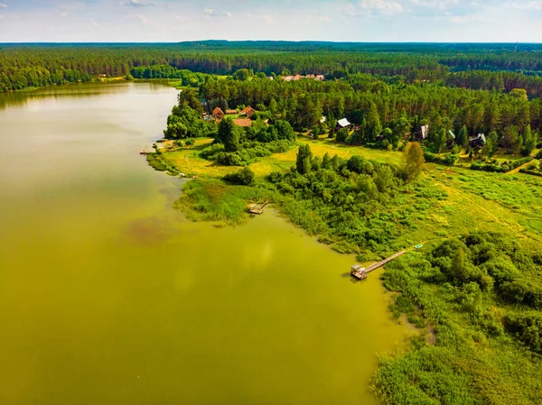 Meer Van Kierwik Het Mazurische Meer Polen Luchtfoto Groen Zomerlandschap — Stockfoto