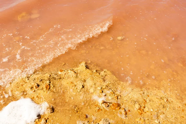 Pink Lake Torrevieja Spain Alicante Province Coastal Landscape Tourist Attraction — Stock Photo, Image