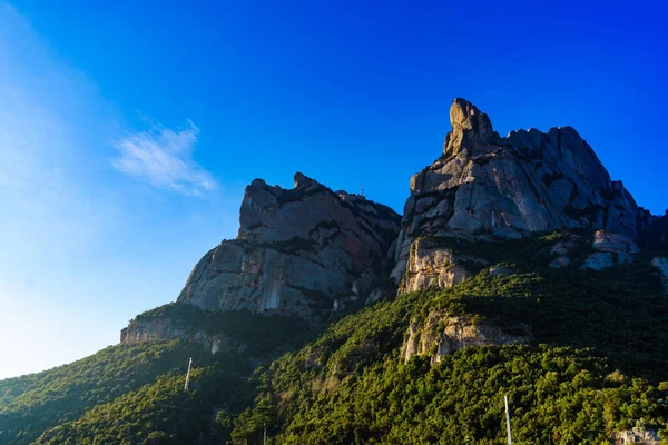 Гірський Хребет Монсеррат Біля Барселони Каталонії Скелястий Пейзаж Туристична Привабливість — стокове фото