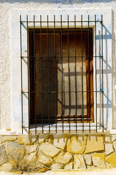 Protective Metal Iron Grid Window — Stock Photo, Image