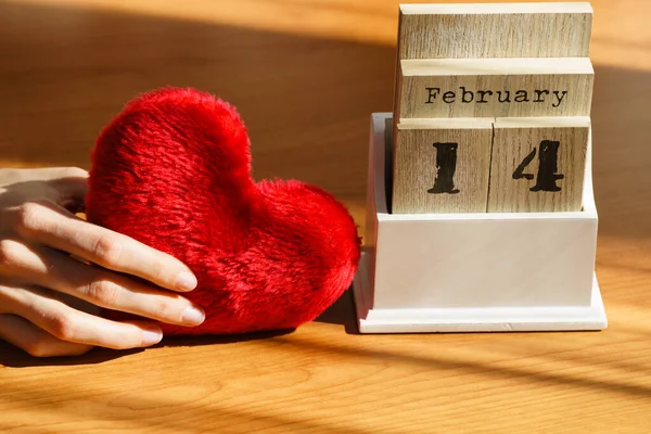 Detallado Primer Plano Calendario Antiguo Madera Con Fecha Día San — Foto de Stock