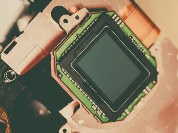 Camera Parts Sensor Matrix Close Fixing Technology Modern Device — Stock Photo, Image