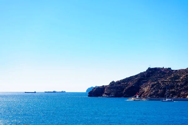Akdeniz Kıyısı Manzarası Cartagena Yakınlarındaki Spanya Kıyısı Murcia Bölgesi — Stok fotoğraf