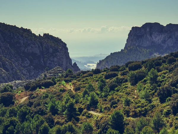 Spanish Mountains Landscape View Sea Coast Distance Costa Blanca Holiday — Stock Photo, Image