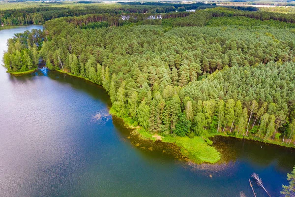 Luchtfoto Meer Groen Bos Tuchola Nationaal Park Polen Zomer Landschap — Stockfoto