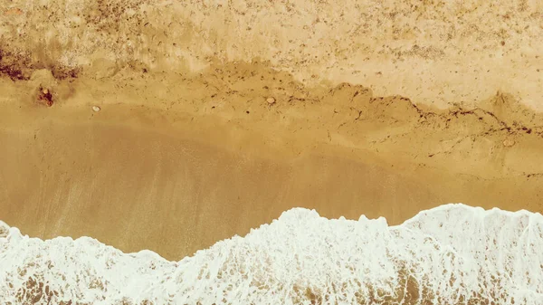 Bovenaanzicht Zee Golven Zand Strand Kust Zomertijd — Stockfoto