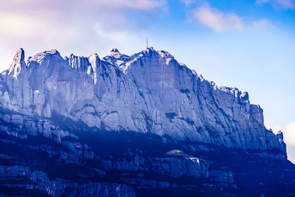 Nubes Sobre Cordillera Montserrat Cerca Barcelona Cataluña España Paisaje Rocoso — Foto de Stock