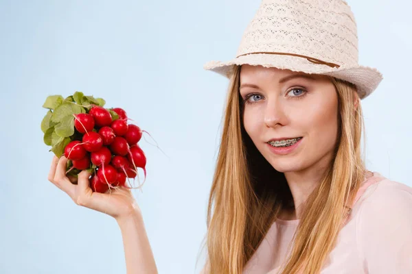 Feliz Joven Adolescente Alegre Lista Para Verano Con Traje Rosa — Foto de Stock