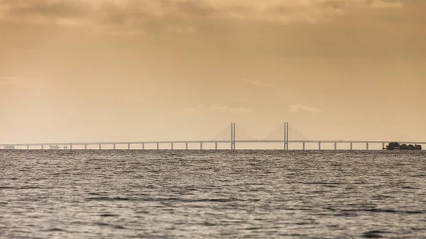 Oresundsbron Oresund Bridge Link Denmark Sweden Europe Baltic Sea View — Stock Photo, Image