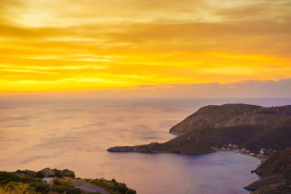 Costa Griega Amanecer Grecia Peloponeso Mani Paisaje Hermoso Paisaje Natural — Foto de Stock