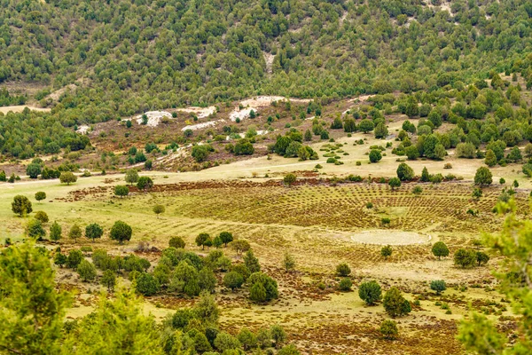 Turisztikai Attrakció Spanyolországban Zöld Völgy Szomorú Hill Temetővel Kitalált Kerek — Stock Fotó