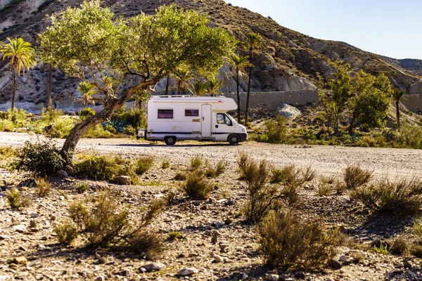 Wohnmobil Auf Die Natur Sierra Alhamilla Gebirge Spanien Abenteuer Mit — Stockfoto