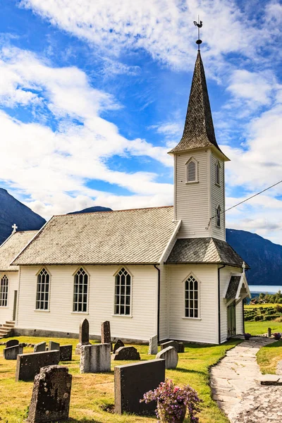 Cemitério Norueguês Aldeia Nes Fiorde Lusterfjord Condado Vestland Noruega — Fotografia de Stock