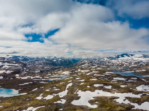 Zomer Bergen Landschap Noorwegen Nationale Toeristische Route Sognefjellet Luchtzicht — Stockfoto