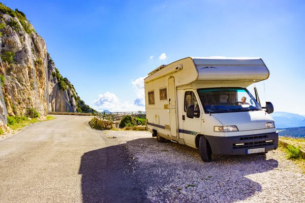 Wohnwagen Auf Die Natur Verdon Gorge Frankreich Wohnmobil Camper Fahren — Stockfoto