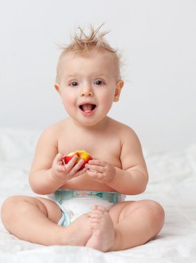 Baby with apple