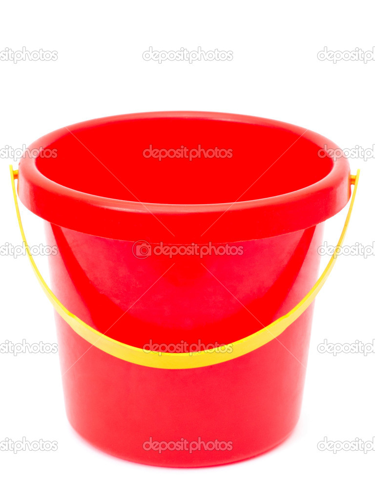 Empty red bucket