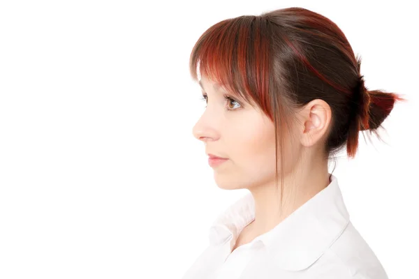 Close-up profile of young woman — Stockfoto